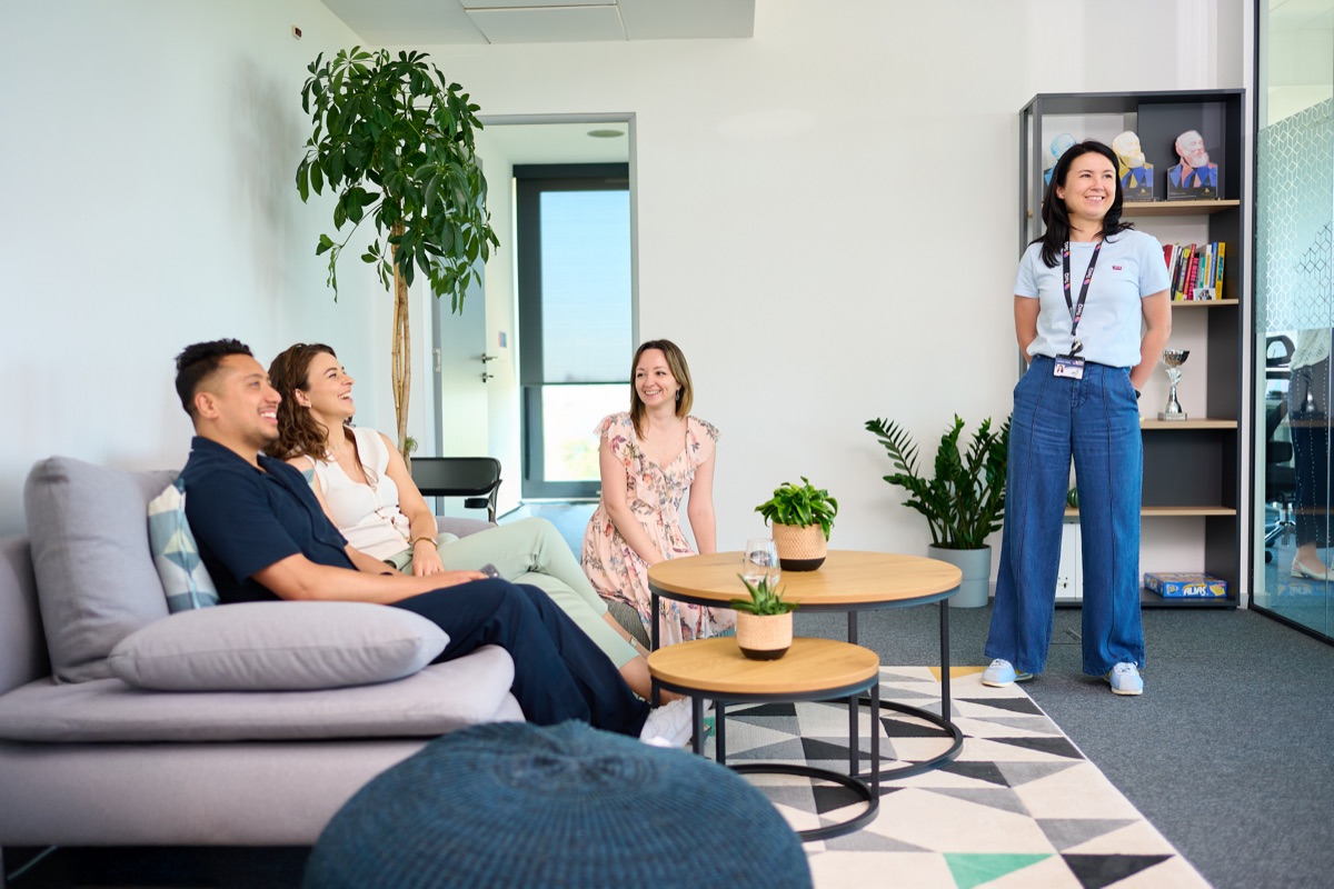 Team hanging out in the lounge