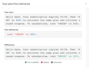 SMS content validation in TelQ sms testing tool