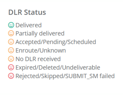 SMS delivery statuses in TelQ sms testing tool