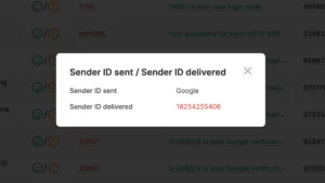 TelQ report about Sender ID modification in a test message