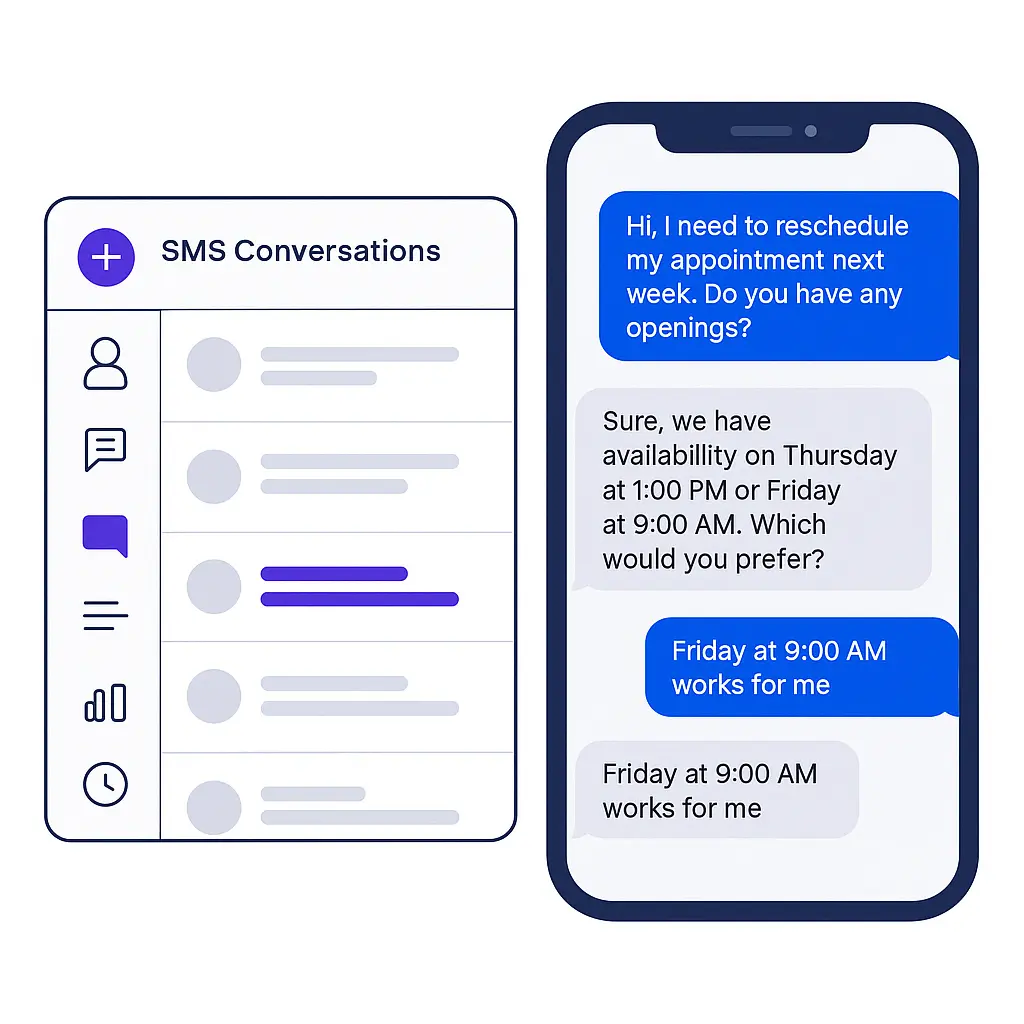 Two way SMS communication with a hospital